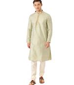 green silk Kurta Churidar Set