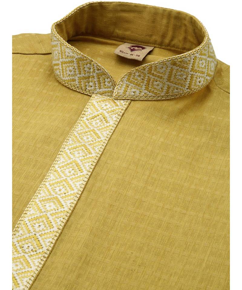 yellow Viscose Kurta Churidar Set