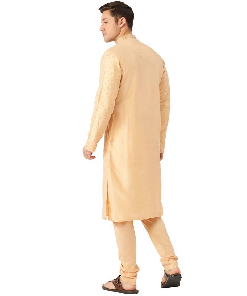 Beige silk Kurta Churidar Set