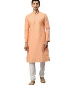 orange silk Kurta Churidar Set
