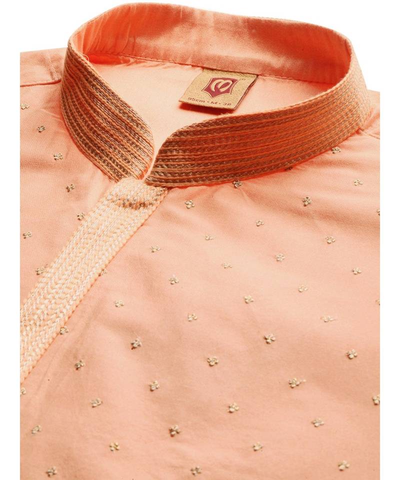 orange silk Kurta Churidar Set