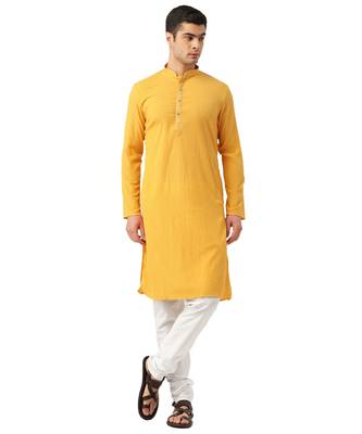 Yellow Crepe Kurta Churidar Set 1
