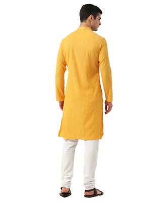 Yellow Crepe Kurta Churidar Set 5