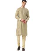 green Art Silk Kurta Churidar Set