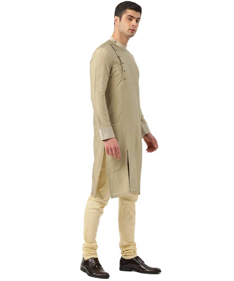 green Art Silk Kurta Churidar Set