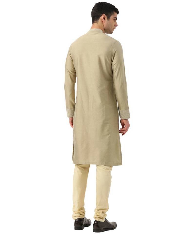 green Art Silk Kurta Churidar Set
