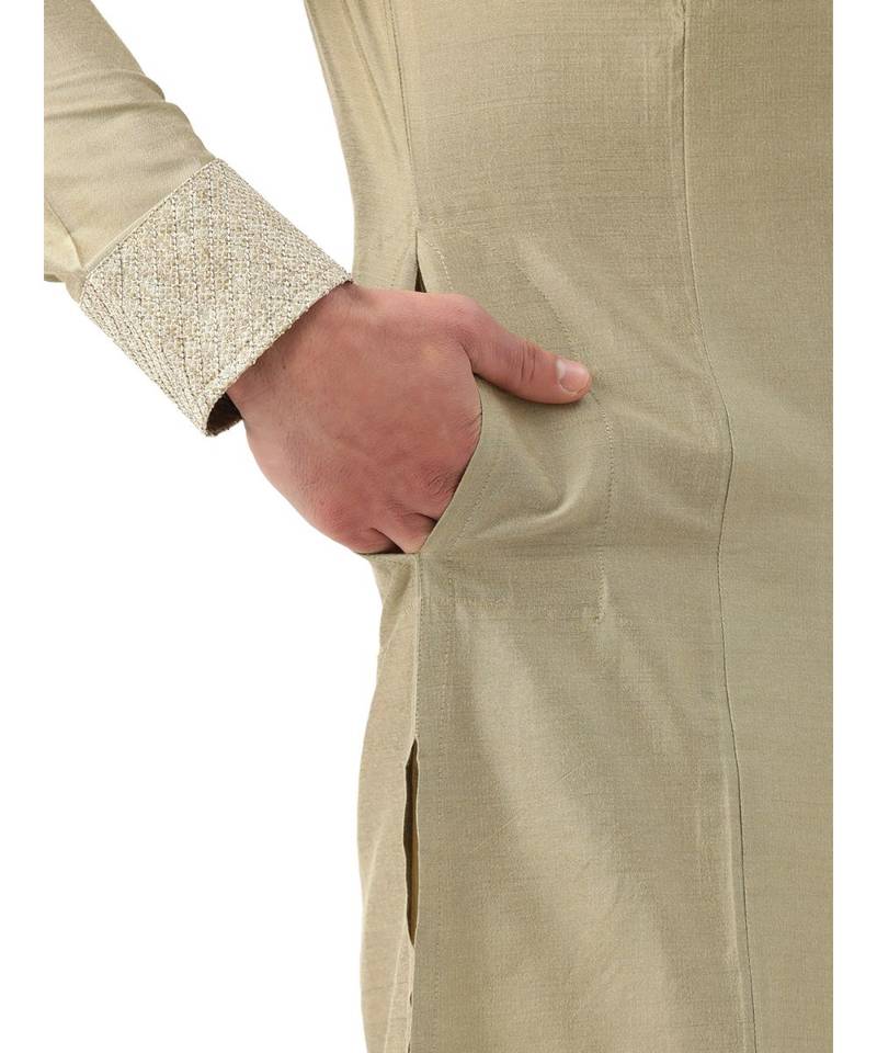 green Art Silk Kurta Churidar Set