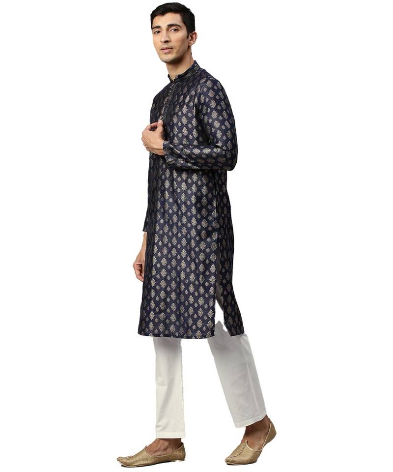 Blue silk Kurta Churidar Set