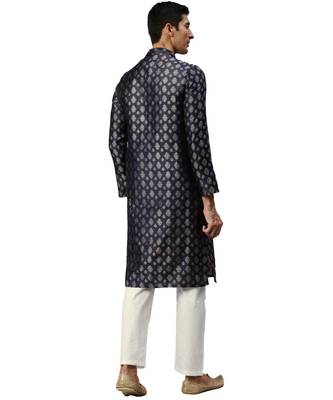Blue silk Kurta Churidar Set 4