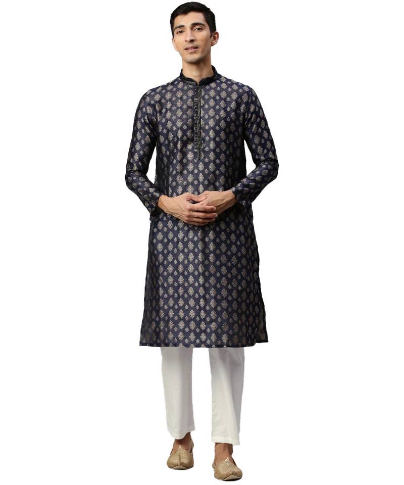 Blue silk Kurta Churidar Set