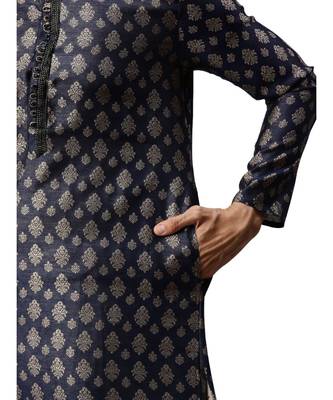 Blue silk Kurta Churidar Set 6