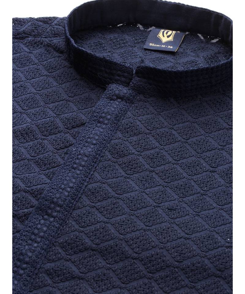 Blue cotton Kurta Churidar Set