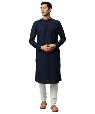 Blue cotton Kurta Churidar Set 5