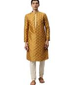 yellow Viscose Kurta Churidar Set