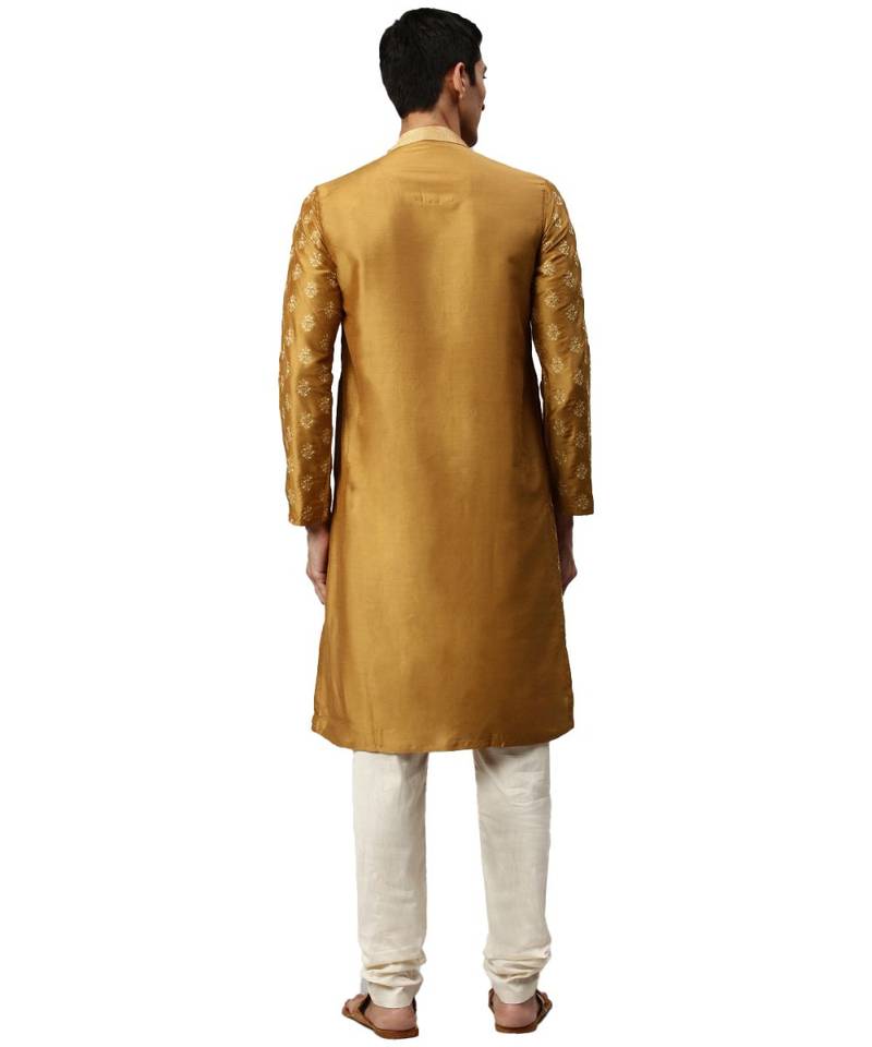 yellow Viscose Kurta Churidar Set
