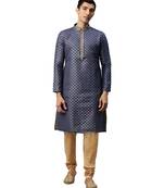 Blue silk Kurta Churidar Set