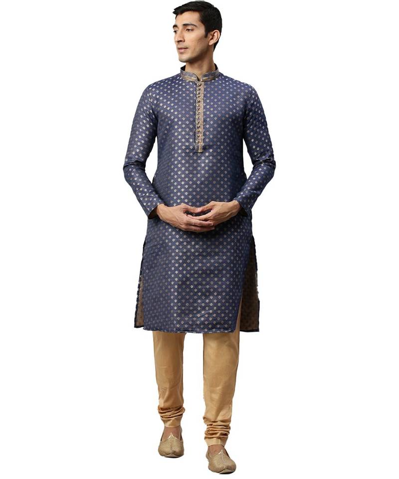 Blue silk Kurta Churidar Set