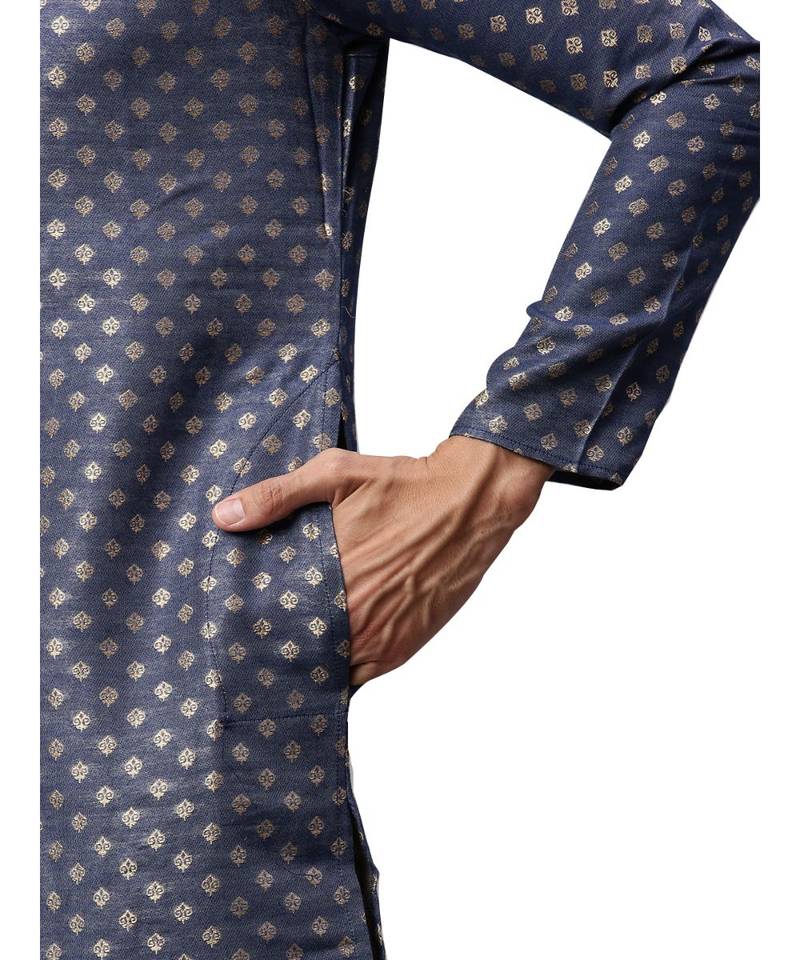 Blue silk Kurta Churidar Set