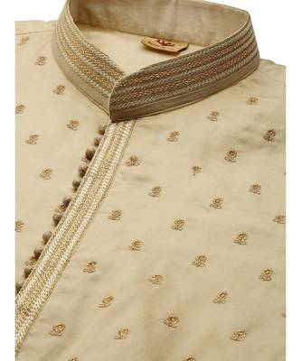 Beige Chanderi Kurta Churidar Set 2