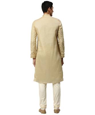 Beige Chanderi Kurta Churidar Set 4
