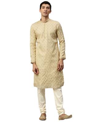 Beige Chanderi Kurta Churidar Set 5