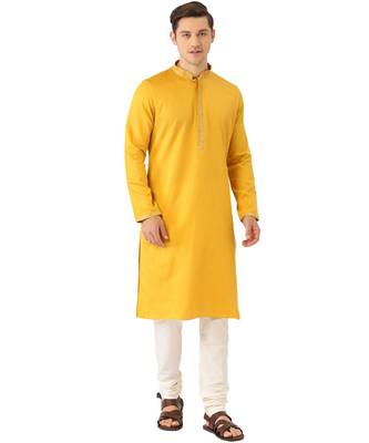 yellow silk Kurta Churidar Set 1