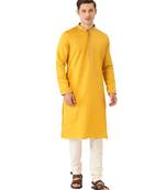 yellow silk Kurta Churidar Set