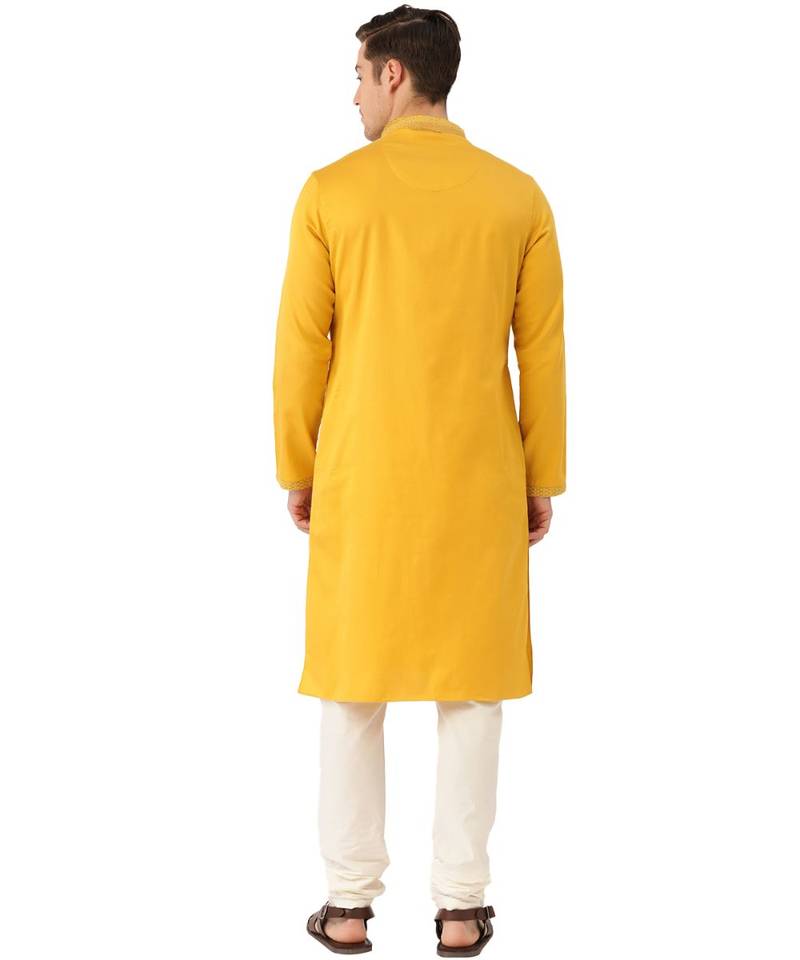 yellow silk Kurta Churidar Set