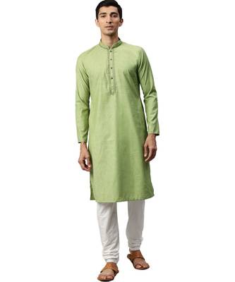 Green silk Kurta Churidar Set 5