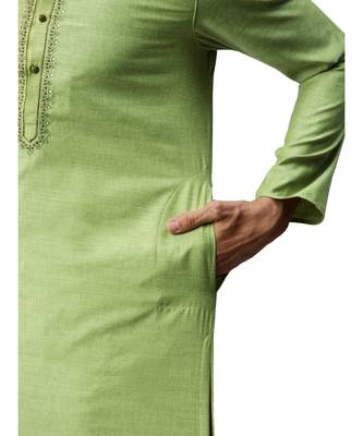 Green silk Kurta Churidar Set 6