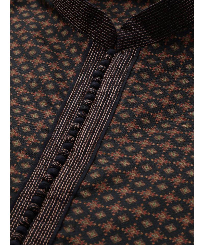 Blue cotton Kurta Churidar Set