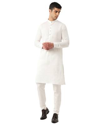 White cotton Kurta Pajama Set 1