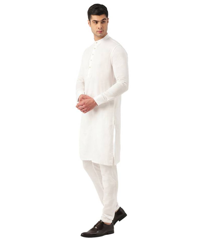 White cotton Kurta Pajama Set