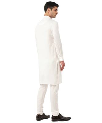 White cotton Kurta Pajama Set 4