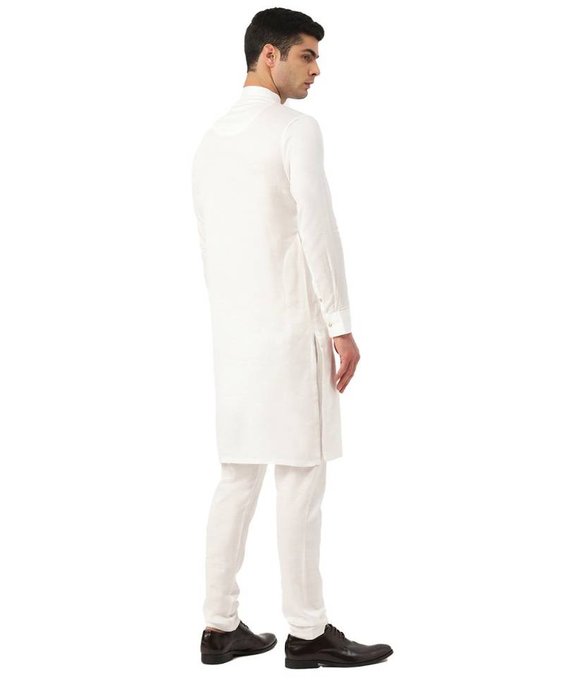 White cotton Kurta Pajama Set