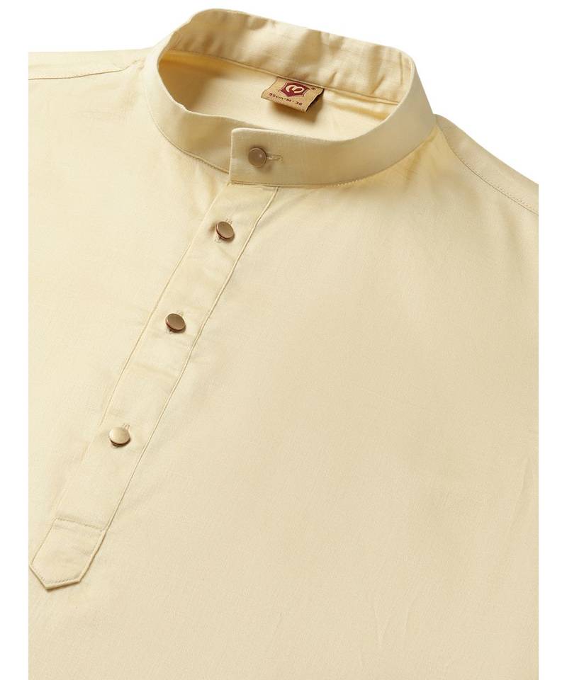 Beige cotton Kurta Pajama Set