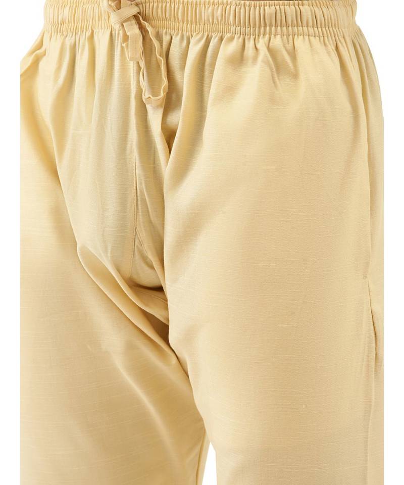 Beige cotton Kurta Pajama Set
