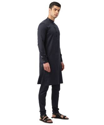 Blue cotton Kurta Pajama Set 3