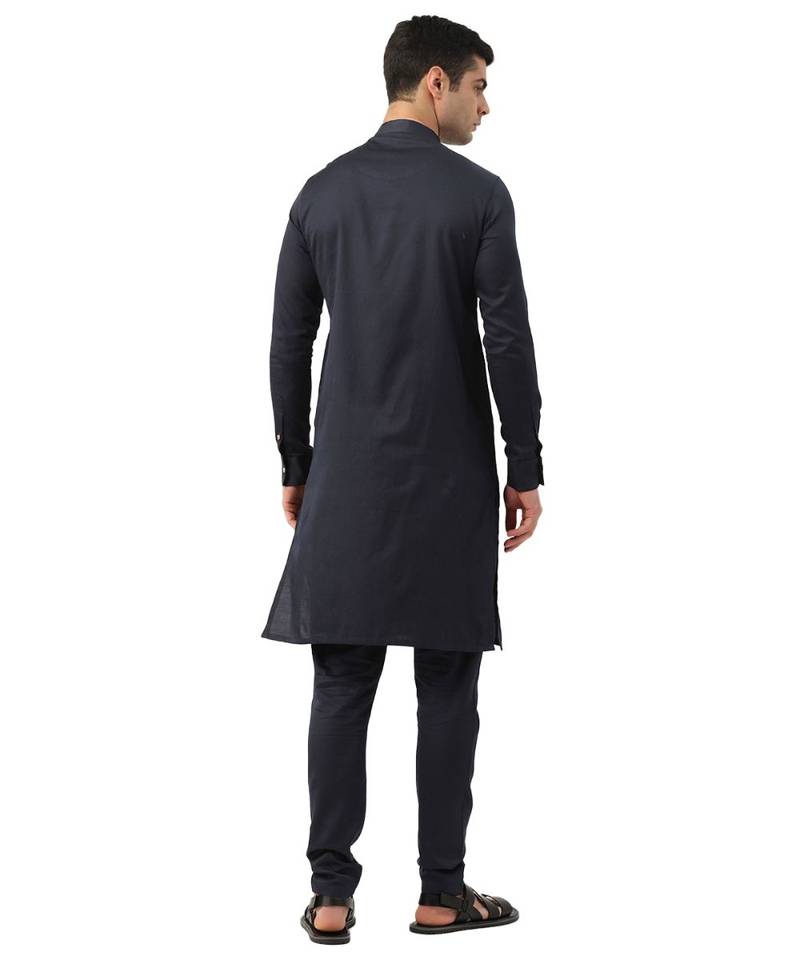 Blue cotton Kurta Pajama Set