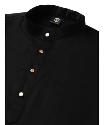 Black cotton Kurta Pajama Set 2