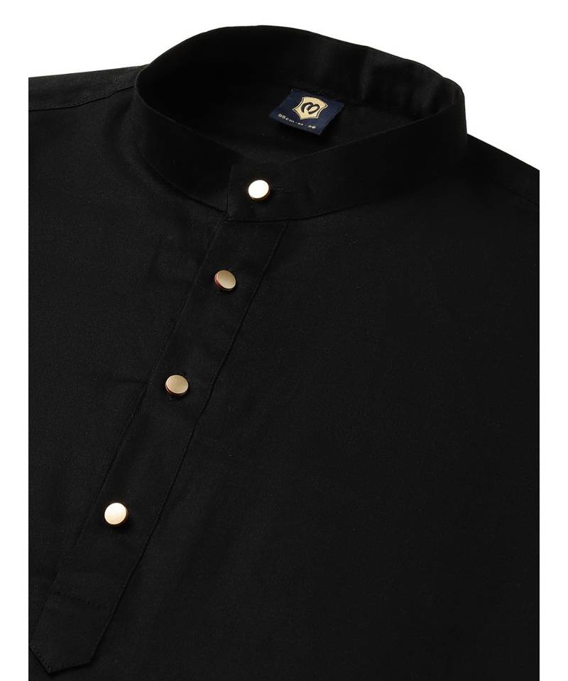 Black cotton Kurta Pajama Set