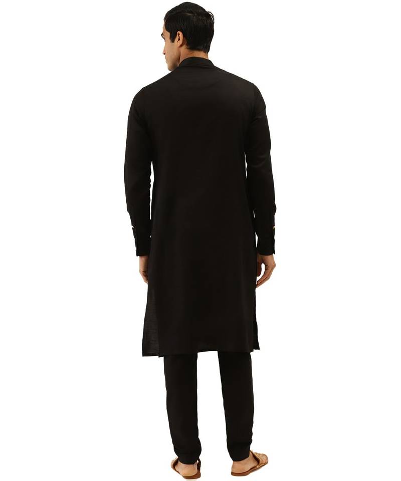 Black cotton Kurta Pajama Set