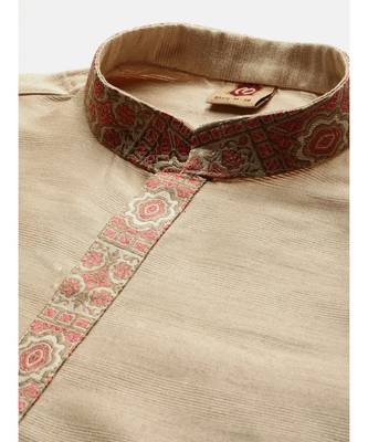 red silk Jacket Kurta Churidar Set 3