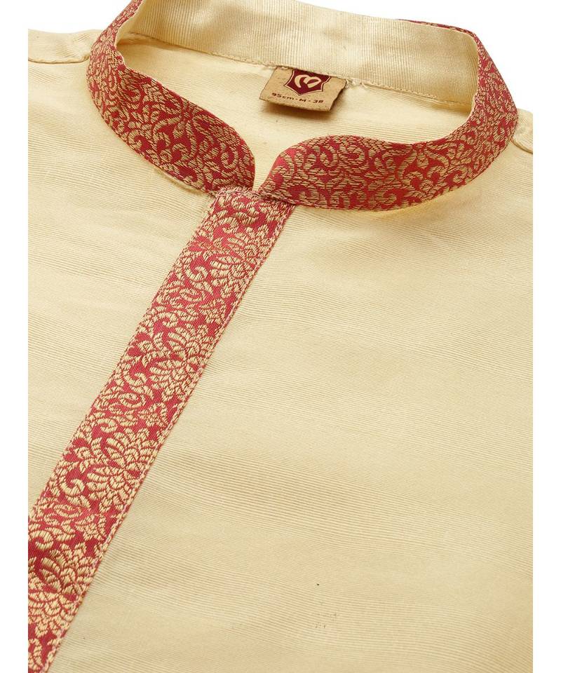 red silk Jacket Kurta Churidar Set