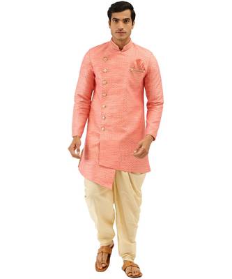 red Art Silk Semi Indo-Western and Patiala Set 1