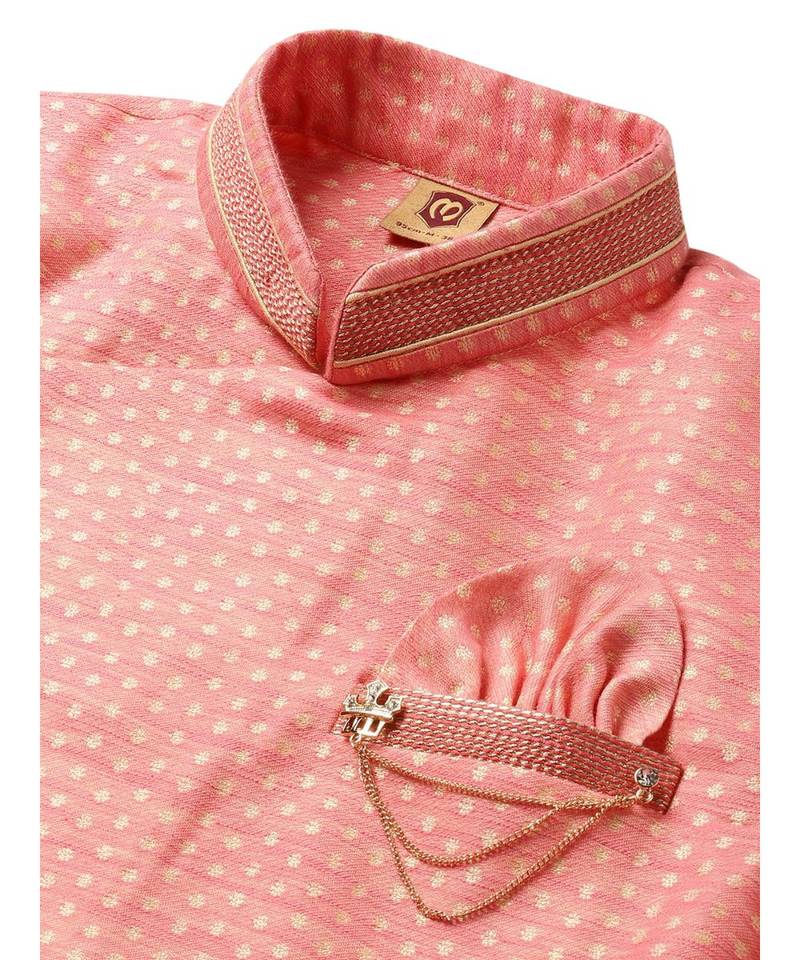 red Art Silk Semi Indo-Western and Patiala Set