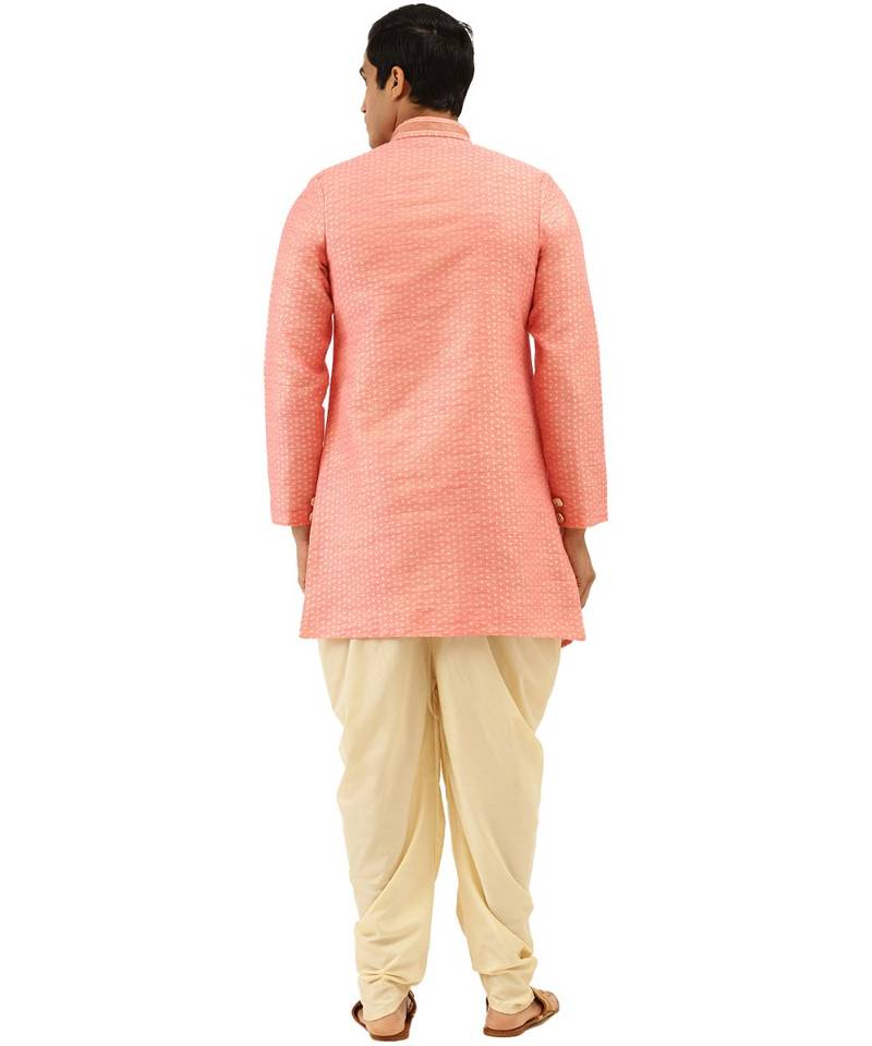 red Art Silk Semi Indo-Western and Patiala Set