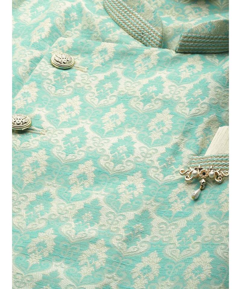 Green Art Silk Semi Indo-Western and Patiala Set