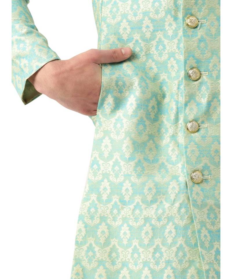 Green Art Silk Semi Indo-Western and Patiala Set