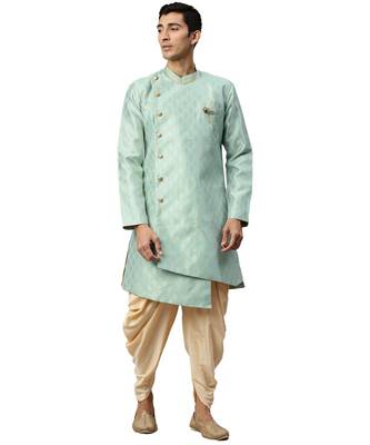 Blue silk Semi Indo-Western and Patiala Set 1